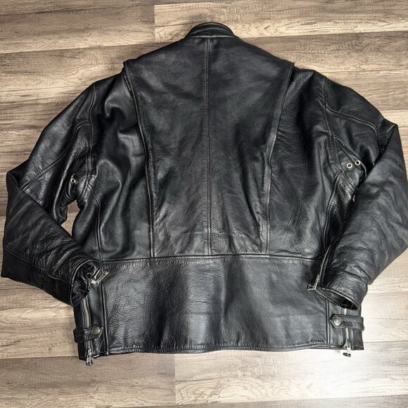 Leather Gallery Padded Black Motorcycle Jacket Thinsulate Zip Out Liner 2X-Large - Picture 9 of 12